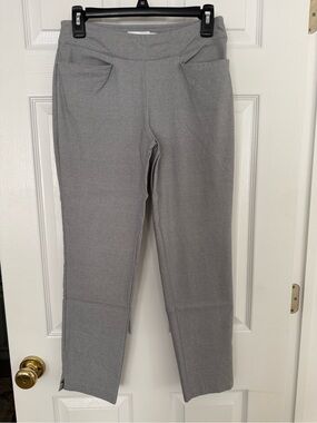 Lady Hagen Light Grey Straight-Leg Ponte Pants